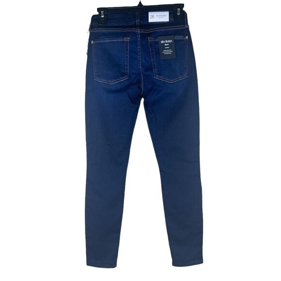7 for all mankind Slim Illusion Luxe the Ankle Skinny Dark blue mid-rise size 26 - Picture 7 of 13